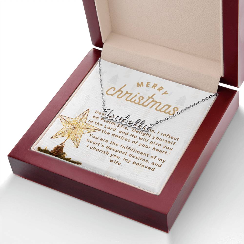 Personalised Name Necklace For Wife ~Matthew 2:10-11~ (Horizontal)