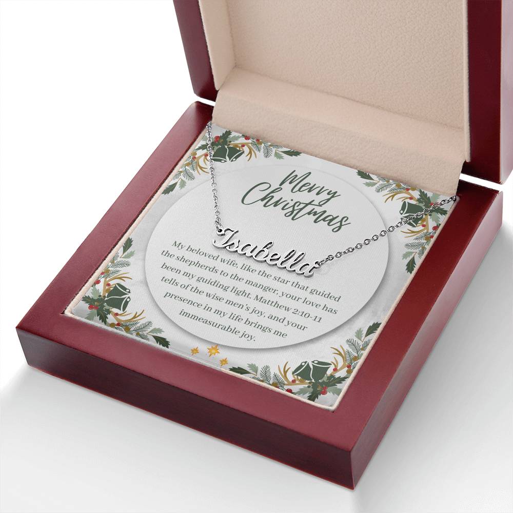 Personalised Name Necklace For Wife ~Matthew 2:10-11~ (Horizontal)