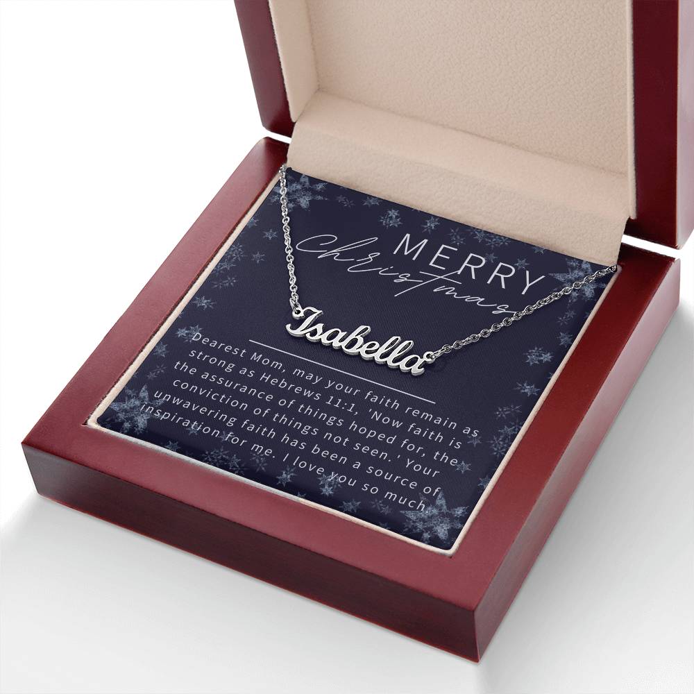 Personalised Name Necklace For Mom ~Hebrews 11:1~ (Horizontal)
