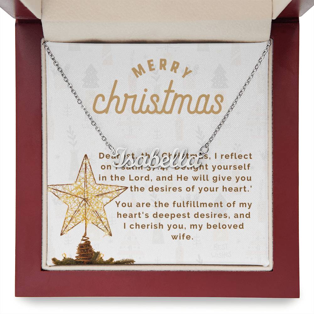 Personalised Name Necklace For Wife ~Matthew 2:10-11~ (Horizontal)