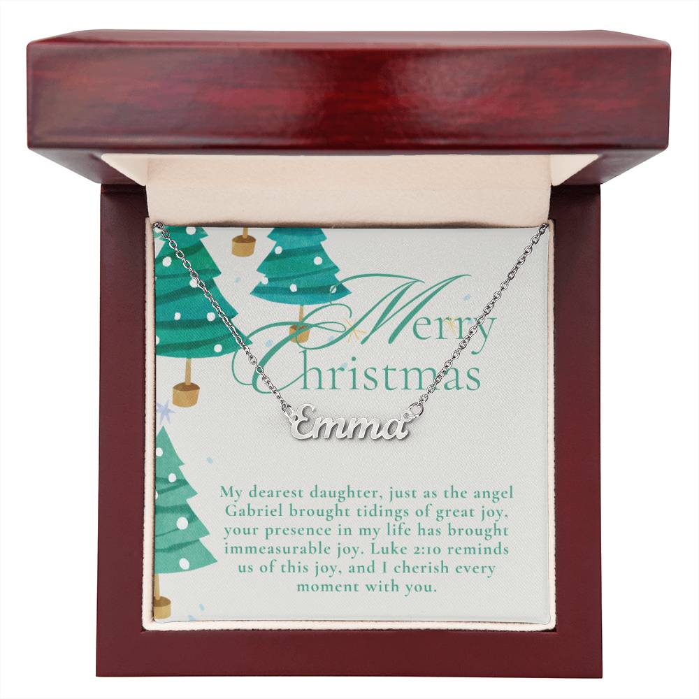 Personalised Name Necklace For Daughter ~Luke 2:10~ (Horizontal)