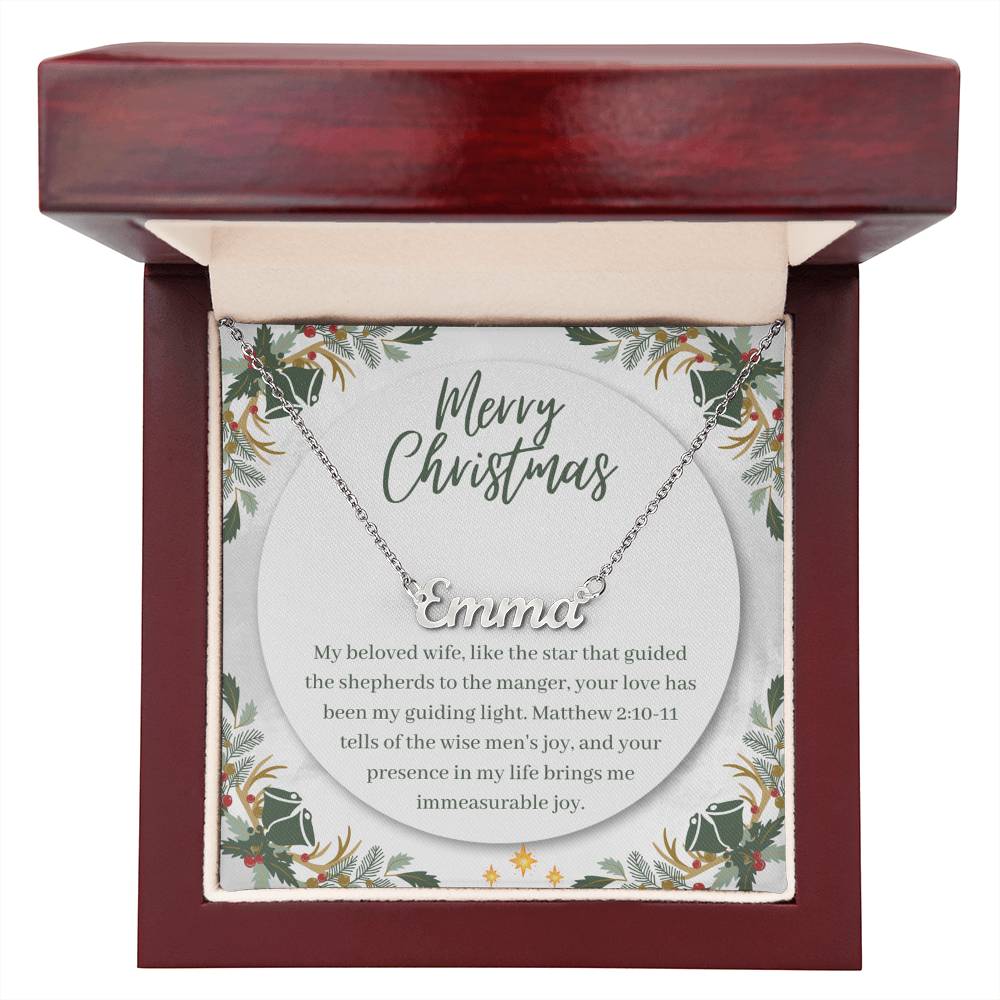 Personalised Name Necklace For Wife ~Matthew 2:10-11~ (Horizontal)