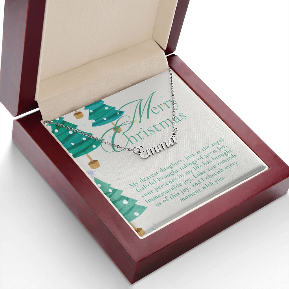 Personalised Name Necklace For Daughter ~Luke 2:10~ (Horizontal)