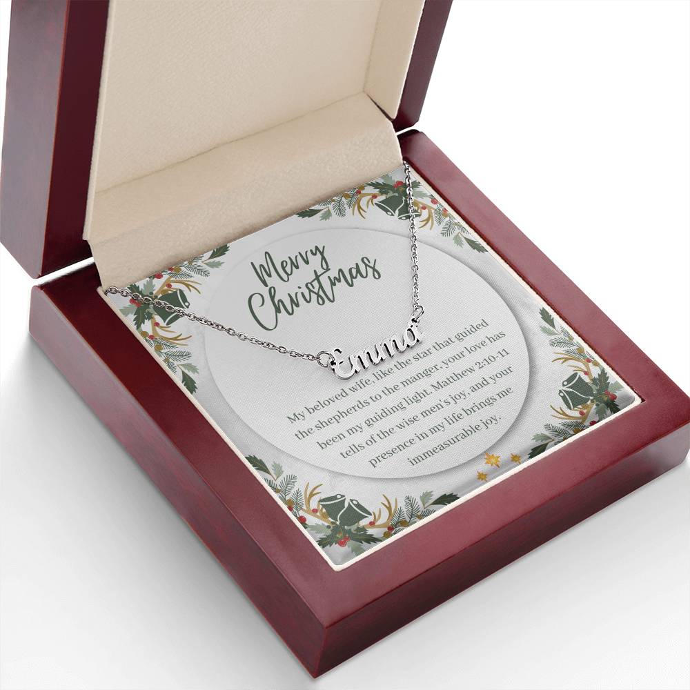 Personalised Name Necklace For Wife ~Matthew 2:10-11~ (Horizontal)