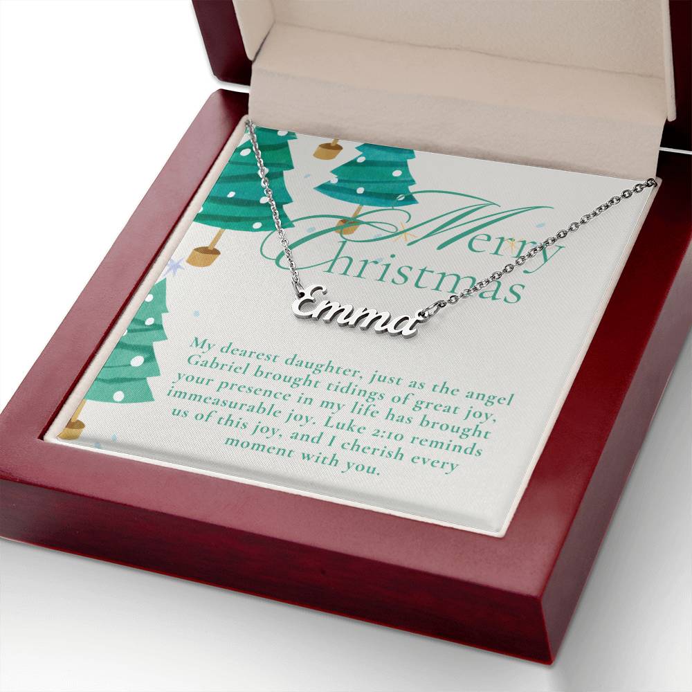 Personalised Name Necklace For Daughter ~Luke 2:10~ (Horizontal)