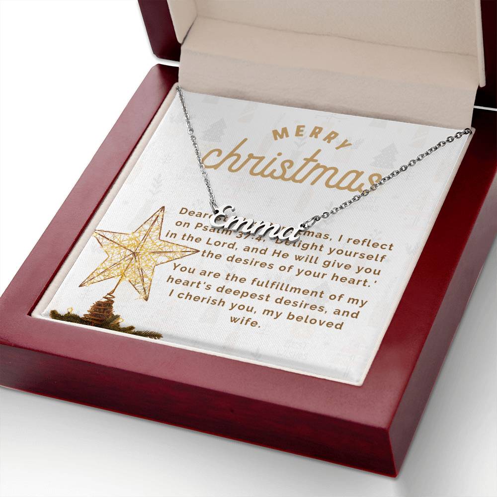 Personalised Name Necklace For Wife ~Matthew 2:10-11~ (Horizontal)