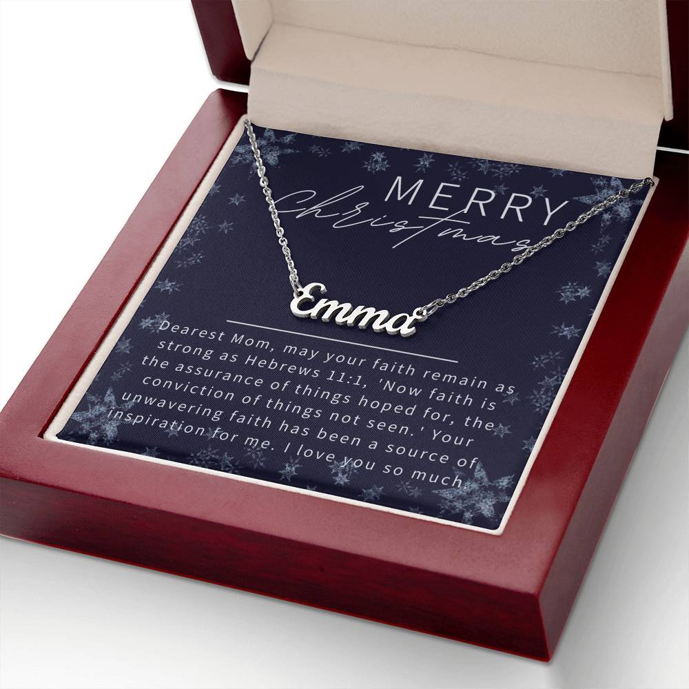 Personalised Name Necklace For Mom ~Hebrews 11:1~ (Horizontal)