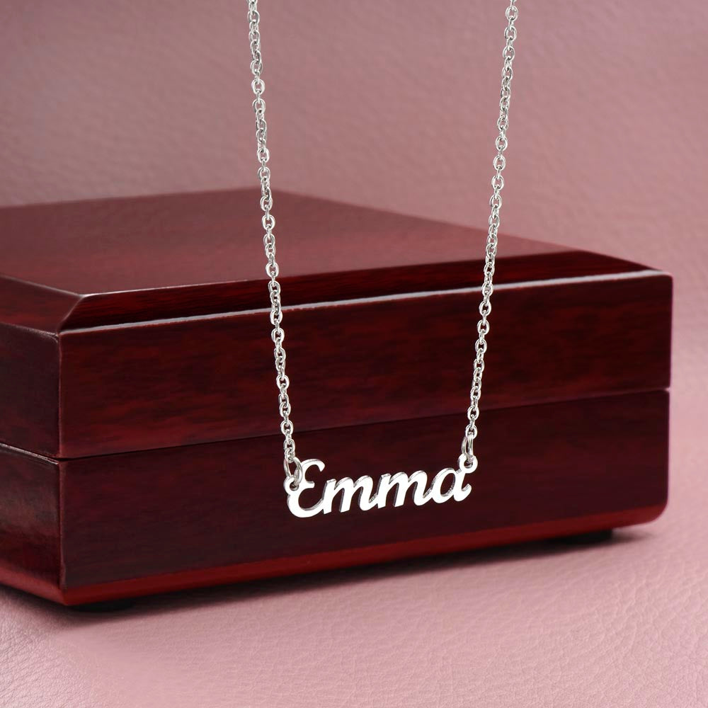 Personalised Name Necklace For Mom ~Acts 20:35~ (Horizontal)