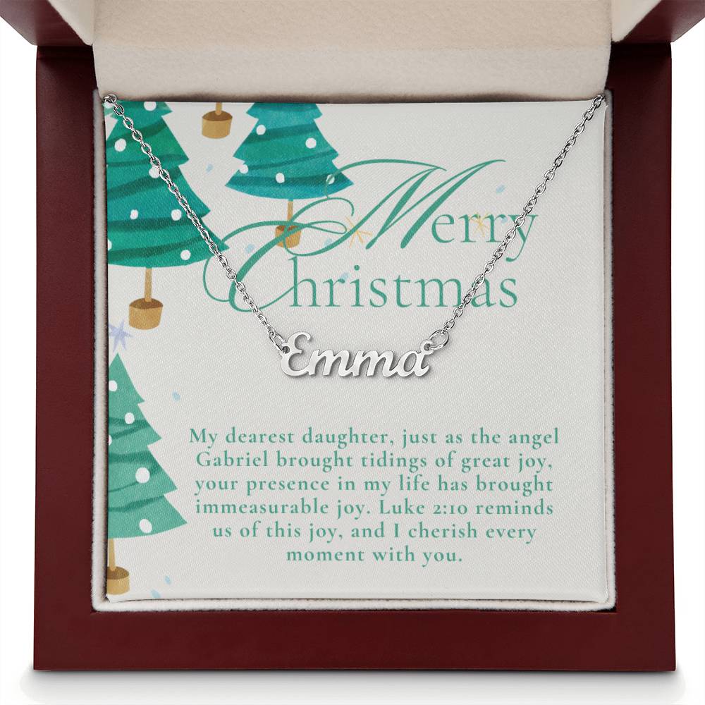 Personalised Name Necklace For Daughter ~Luke 2:10~ (Horizontal)