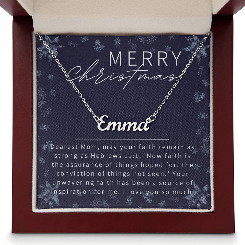 Personalised Name Necklace For Mom ~Hebrews 11:1~ (Horizontal)