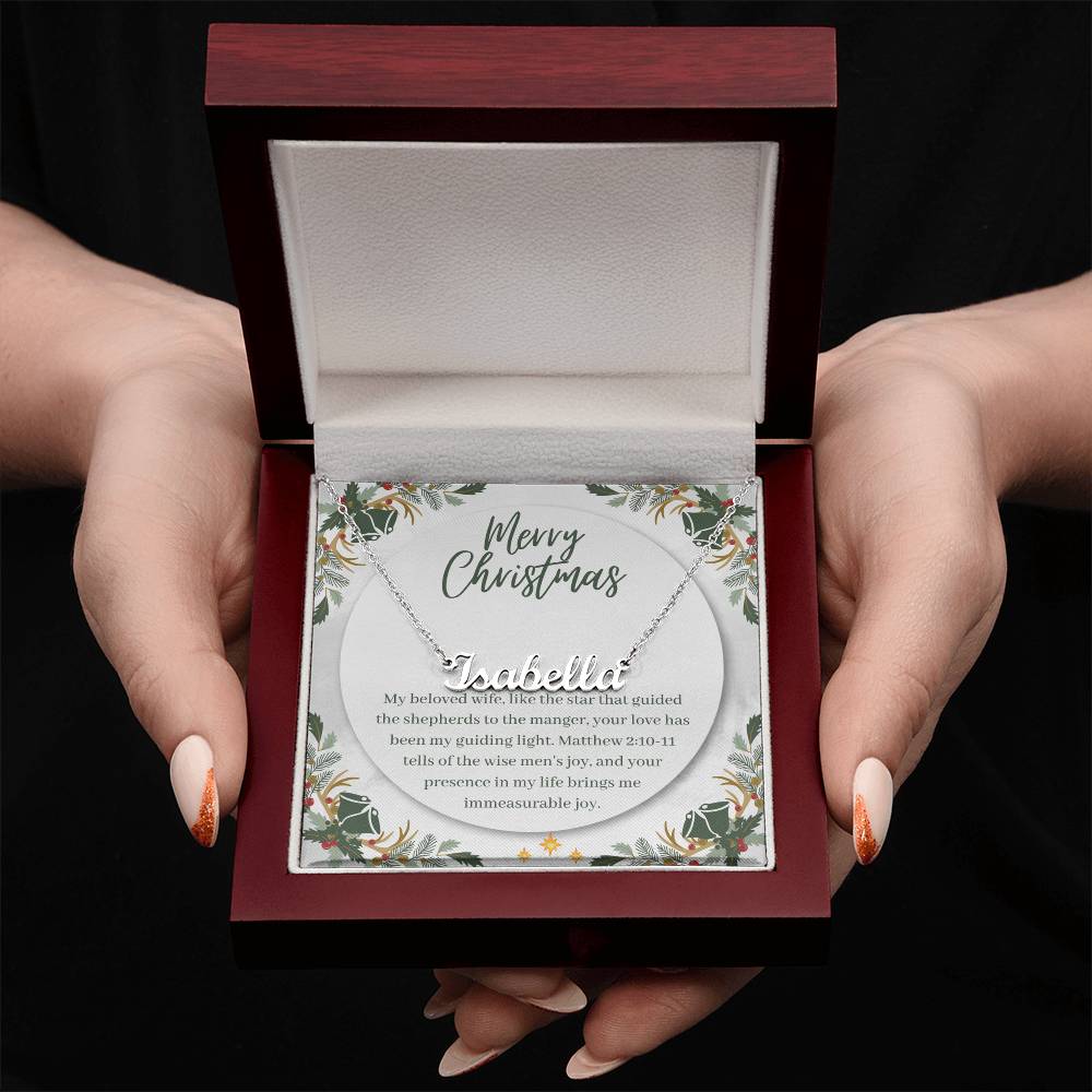 Personalised Name Necklace For Wife ~Matthew 2:10-11~ (Horizontal)