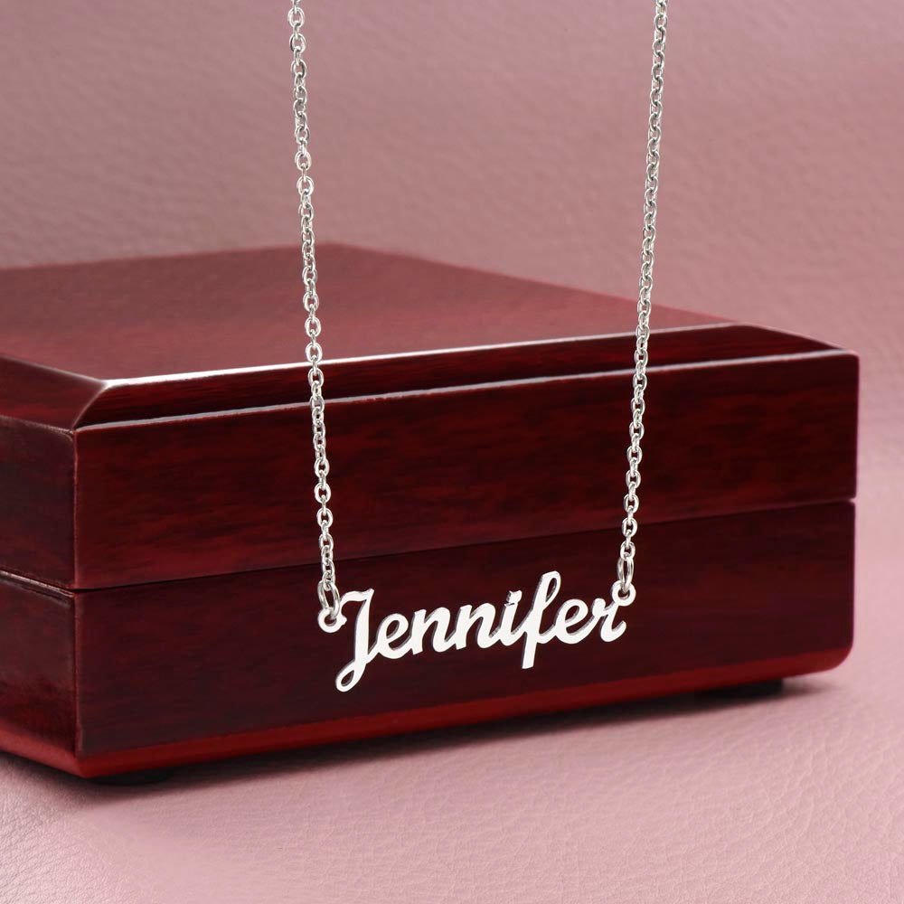 Personalised Name Necklace For Wife ~1 Corinthians 13:4-7~ (Horizontal)