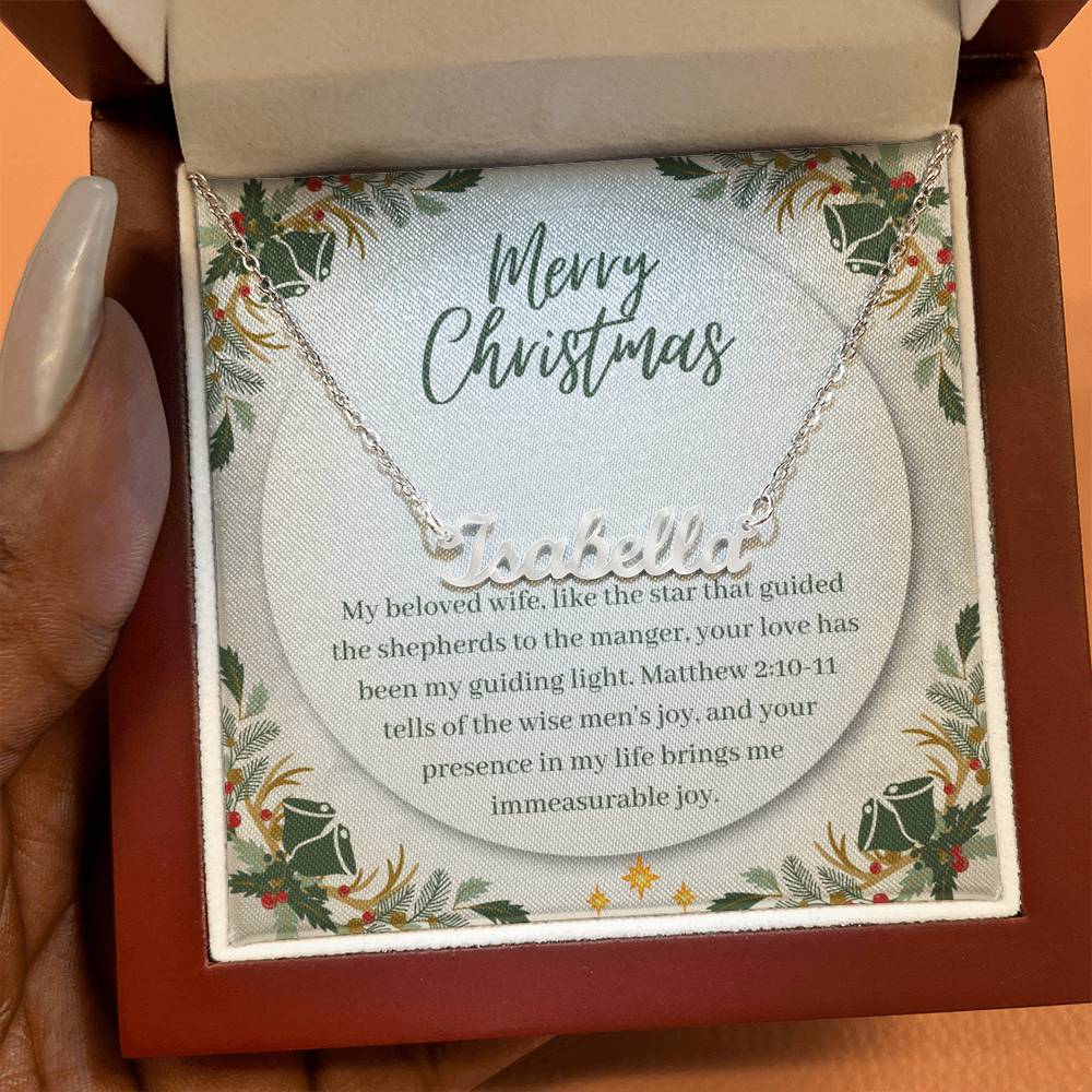 Personalised Name Necklace For Wife ~Matthew 2:10-11~ (Horizontal)