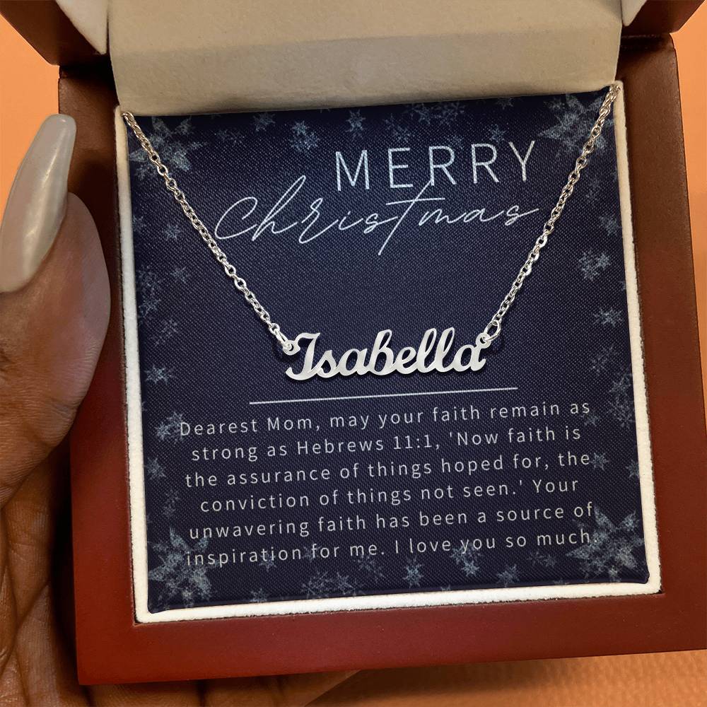 Personalised Name Necklace For Mom ~Hebrews 11:1~ (Horizontal)