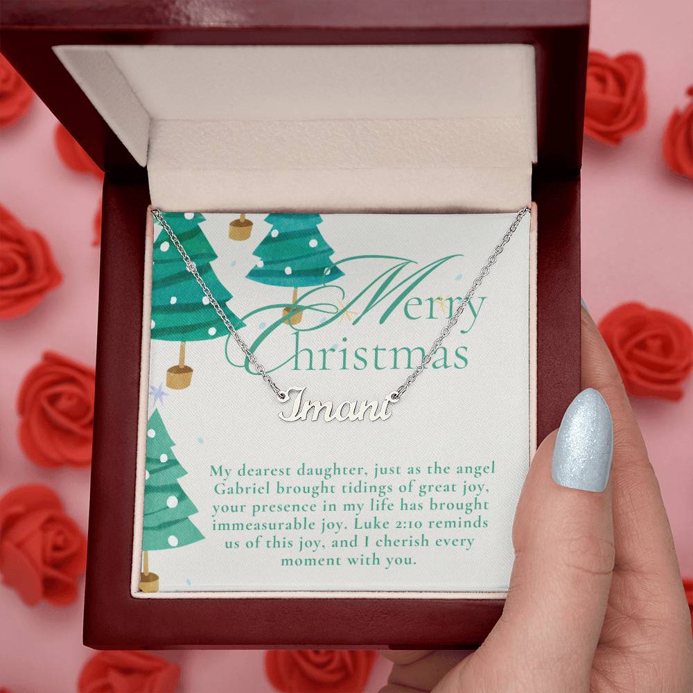 Personalised Name Necklace For Daughter ~Luke 2:10~ (Horizontal)
