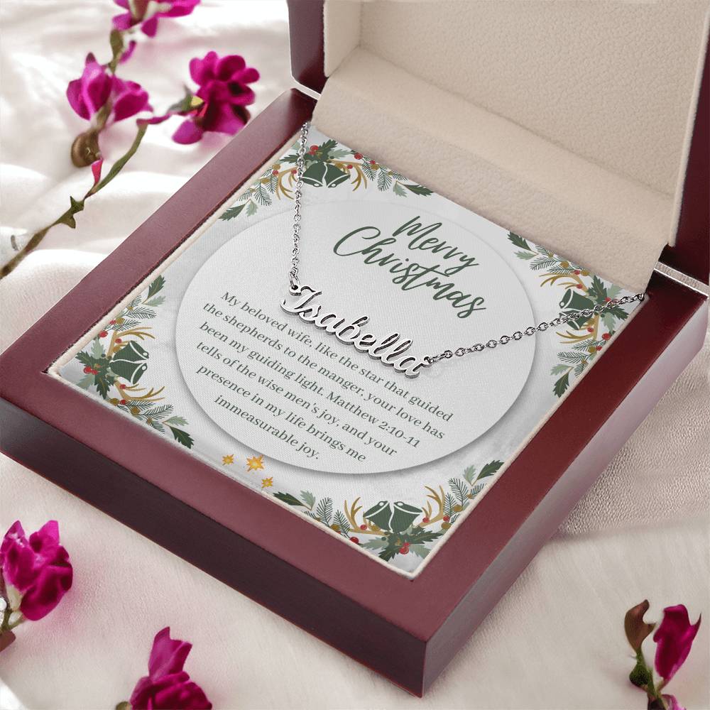 Personalised Name Necklace For Wife ~Matthew 2:10-11~ (Horizontal)