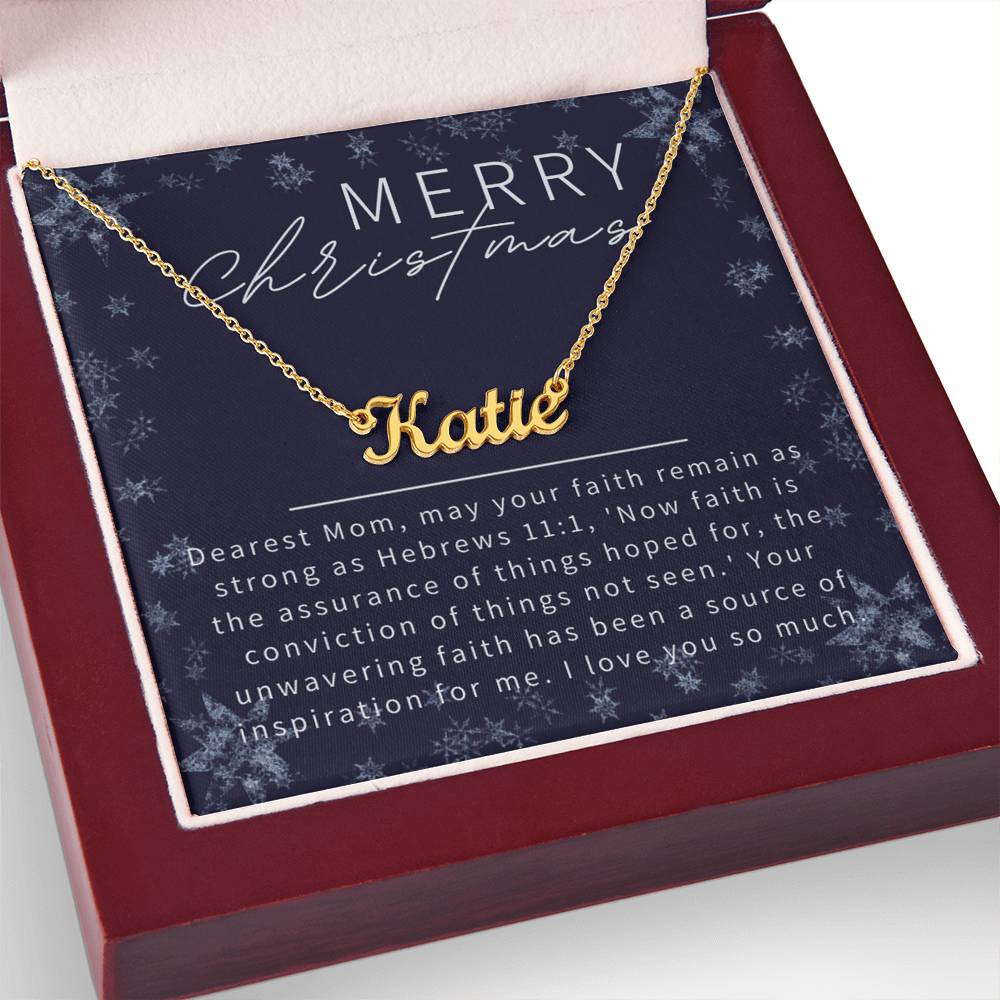 Personalised Name Necklace For Mom ~Hebrews 11:1~ (Horizontal)