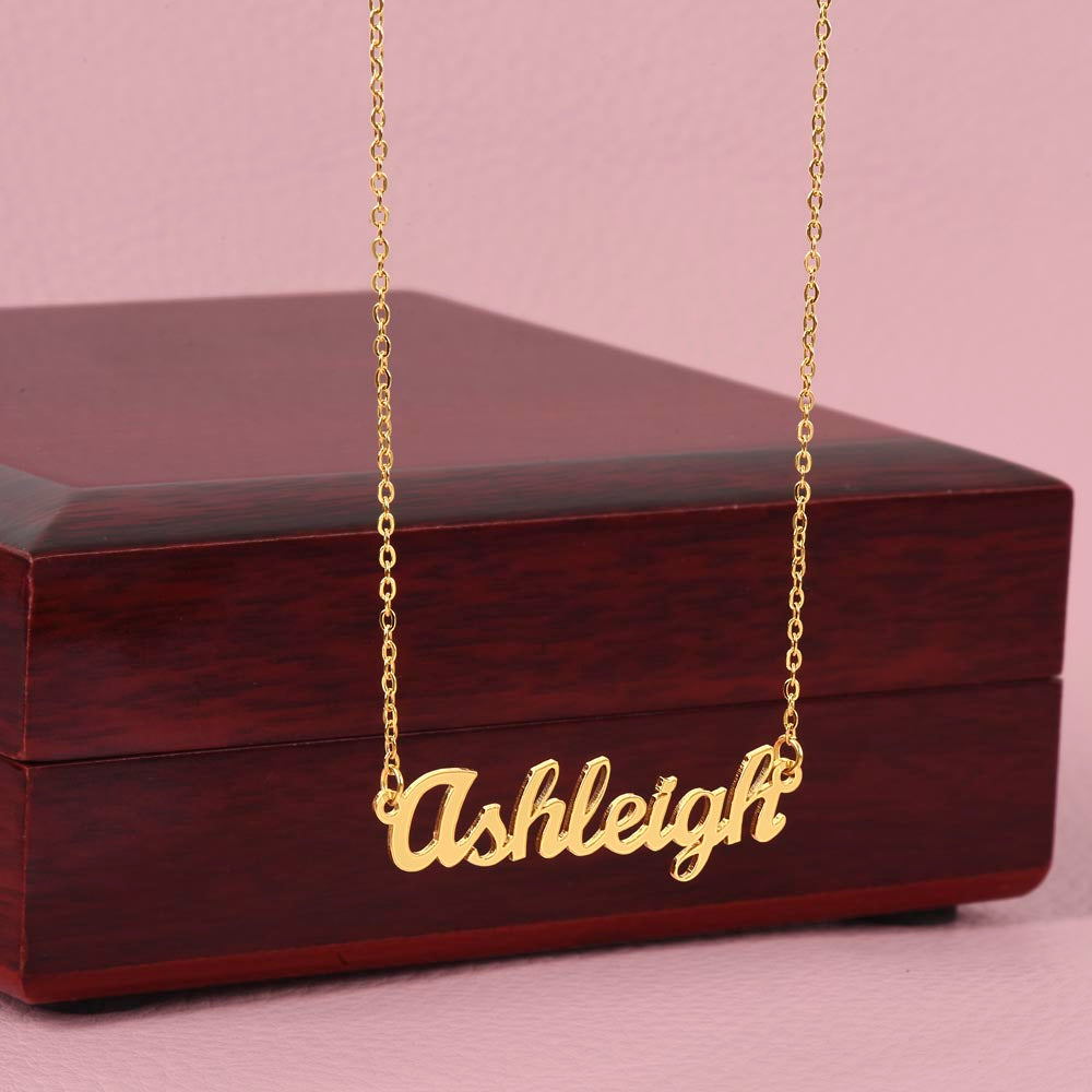 Personalised Name Necklace For Daughter ~Isaiah 26:3~ (Horizontal)