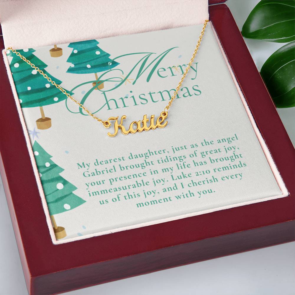Personalised Name Necklace For Daughter ~Luke 2:10~ (Horizontal)