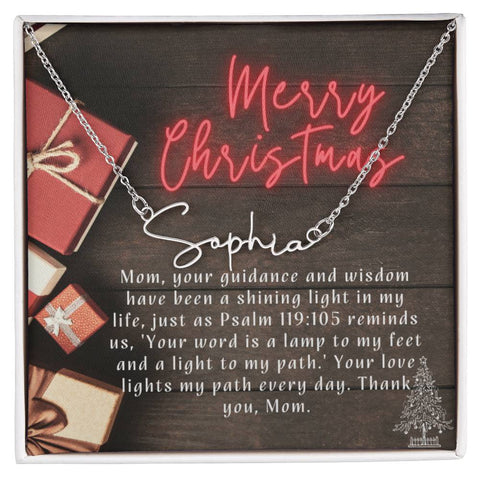 Personalised Name Necklace For Mom ~Psalm 119:105~ (Signature Font)