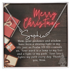 Personalised Name Necklace For Mom ~Psalm 119:105~ (Signature Font)