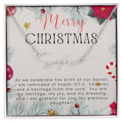 Personalised Name Necklace For Daughter ~Psalm 127:3~ (Signature Font)