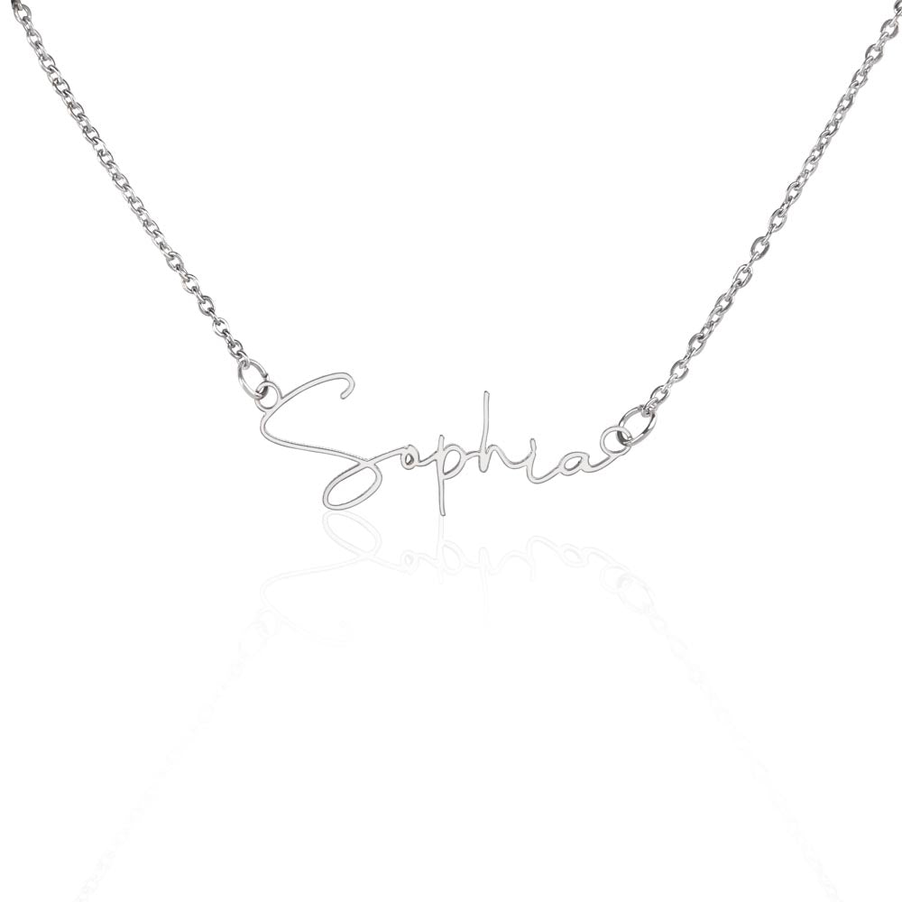 Personalised Name Necklace For Mom ~Colossians 3:14~ (Signature Font)