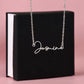 Personalised Name Necklace For Daughter ~Isaiah 26:3~ (Signature Font)
