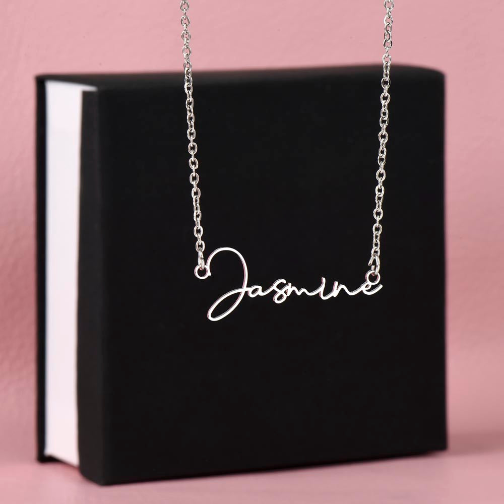 Personalised Name Necklace For Mom ~Colossians 3:14~ (Signature Font)
