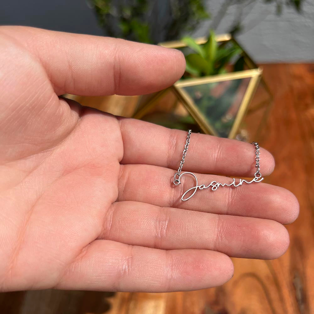 Personalised Name Necklace For Mom ~Colossians 3:14~ (Signature Font)