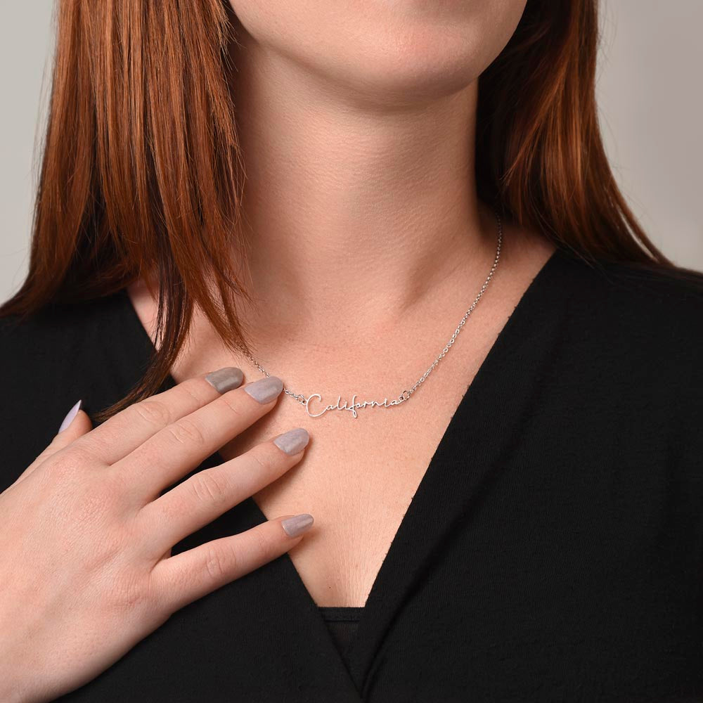 Personalised Name Necklace For Mom ~Colossians 3:14~ (Signature Font)