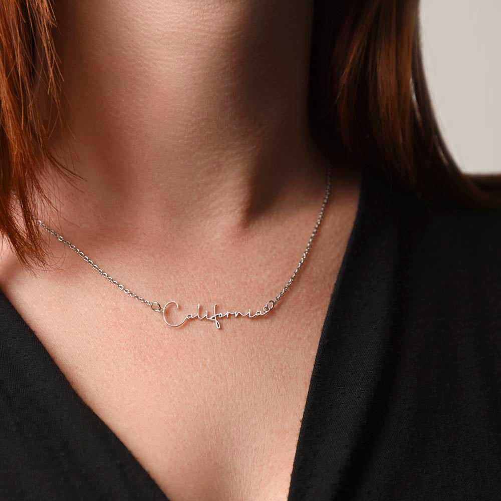 Personalised Name Necklace For Mom ~Colossians 3:14~ (Signature Font)
