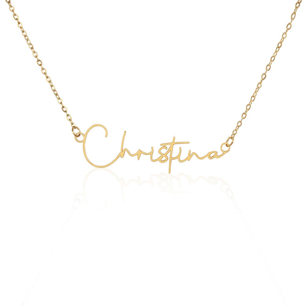 Personalised Name Necklace For Daughter ~Luke 2:19~ (Signature Font)