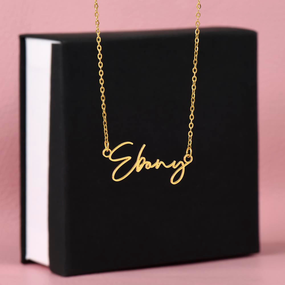 Personalised Name Necklace For Mom ~Colossians 3:14~ (Signature Font)