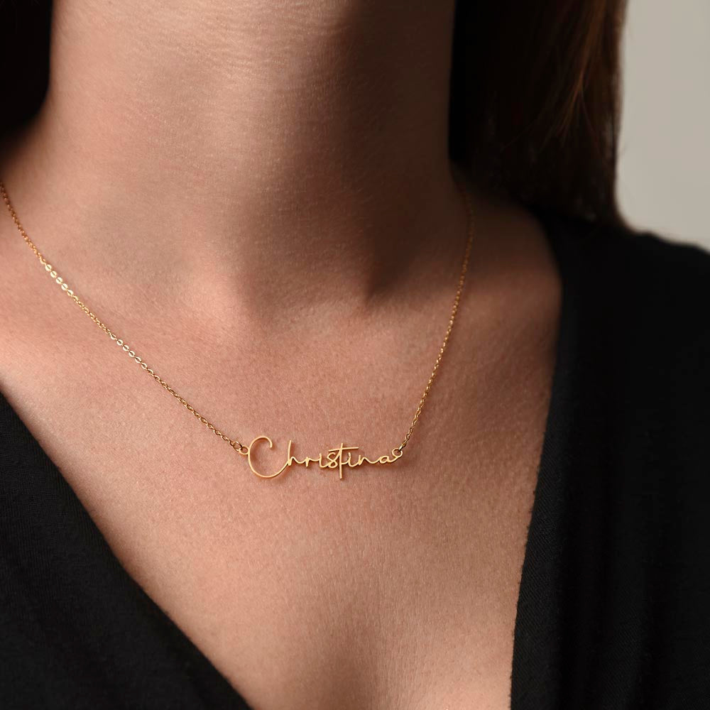 Personalised Name Necklace For Mom ~Matthew 5:16~ (Signature Font)