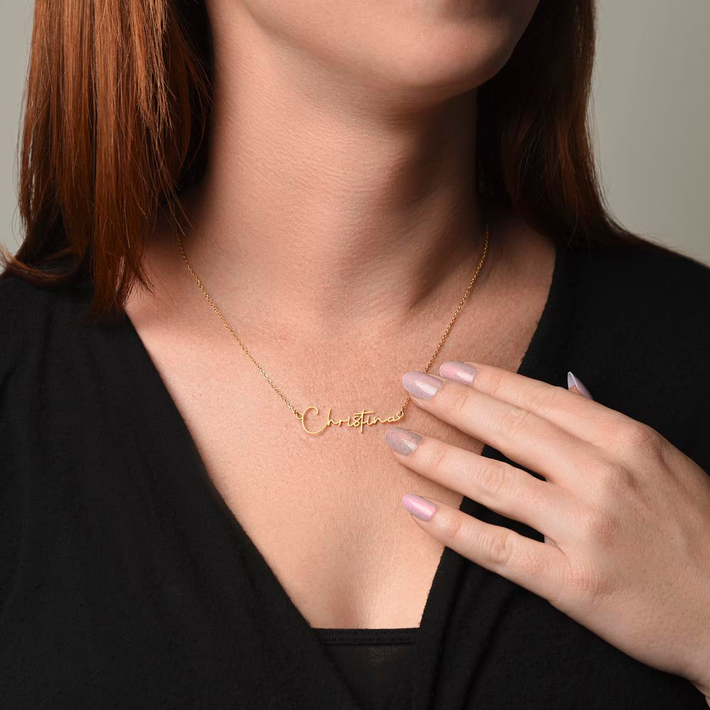 Personalised Name Necklace For Mom ~Colossians 3:14~ (Signature Font)