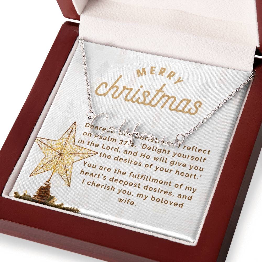 Personalised Name Necklace For Wife ~Matthew 2:10-11~ (Signature Font)