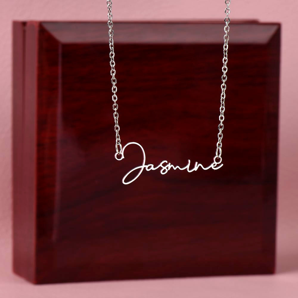 Personalised Name Necklace For Daughter ~Luke 2:19~ (Signature Font)