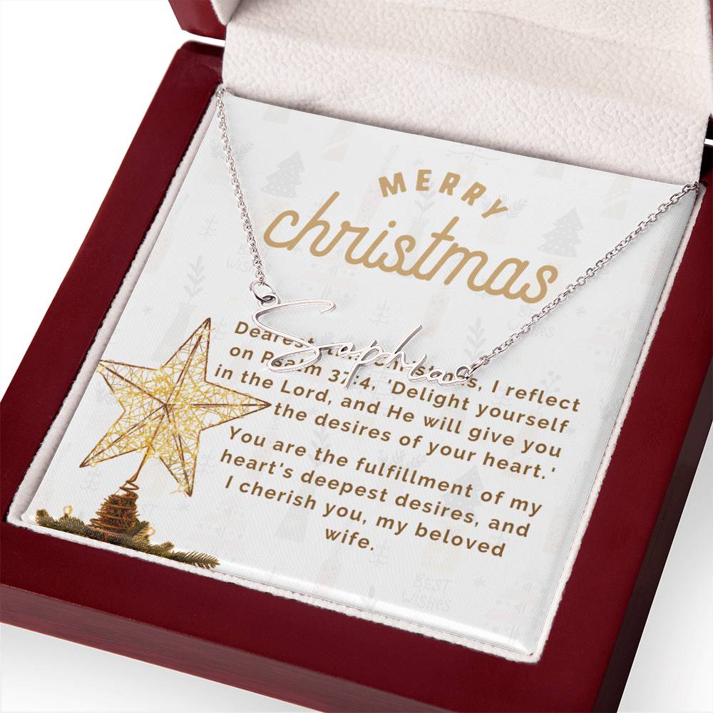 Personalised Name Necklace For Wife ~Matthew 2:10-11~ (Signature Font)