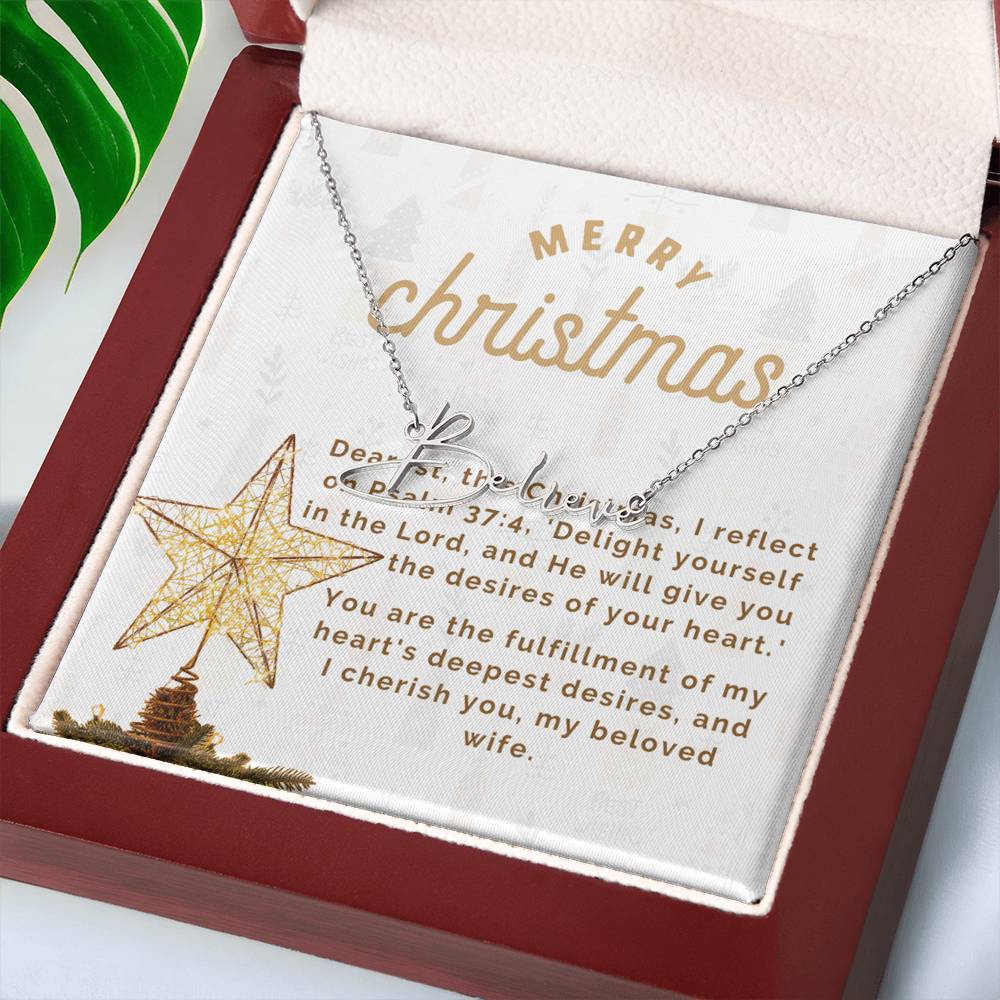 Personalised Name Necklace For Wife ~Matthew 2:10-11~ (Signature Font)