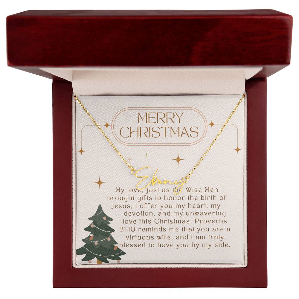 Personalised Name Necklace For Wife ~Proverbs 31:10~ (Signature Font)
