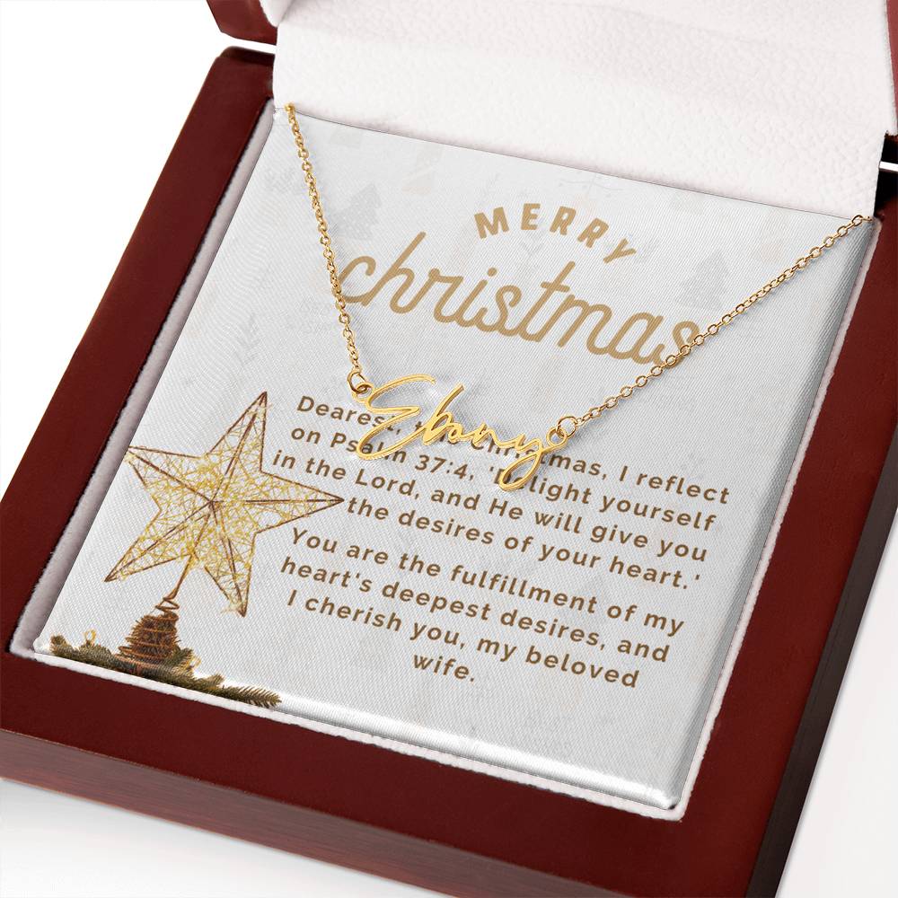 Personalised Name Necklace For Wife ~Matthew 2:10-11~ (Signature Font)