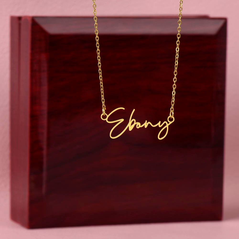 Personalised Name Necklace For Mom ~Colossians 3:14~ (Signature Font)