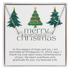 Personalised Name Necklace For Wife ~Philippians 1:3~ (Heart)