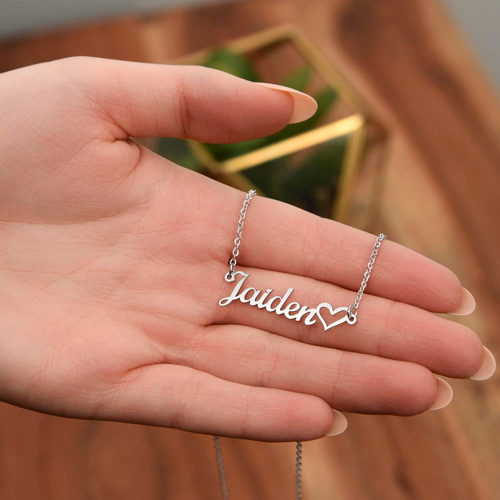 Personalised Name Necklace For Daughter ~Matthew 7:11~ (Heart)