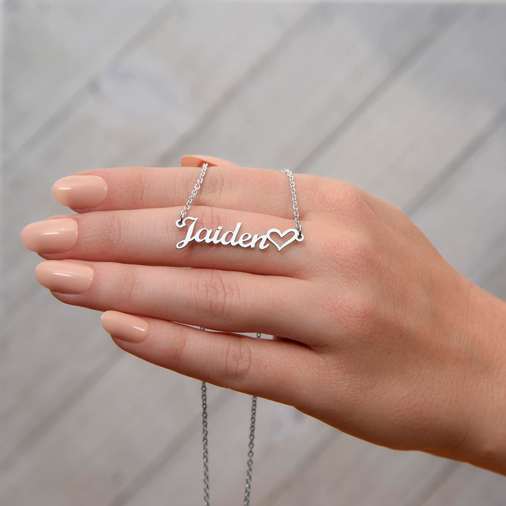 Personalised Name Necklace For Daughter ~Colossians 3:14~ (Heart)