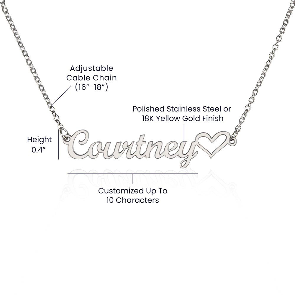 Personalised Name Necklace For Wife ~Ephesians 5:25~ (Heart)