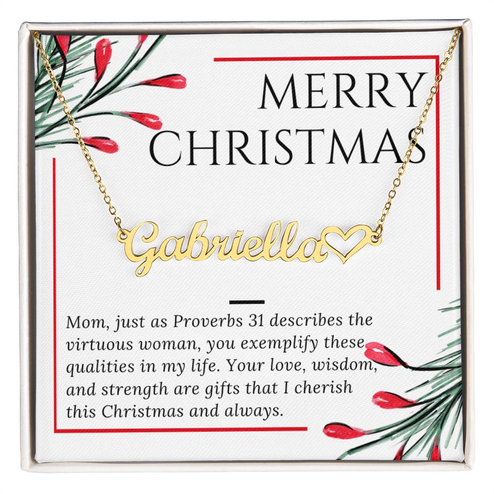 Personalised Name Necklace For Mom ~Proverbs 31~ (Heart)