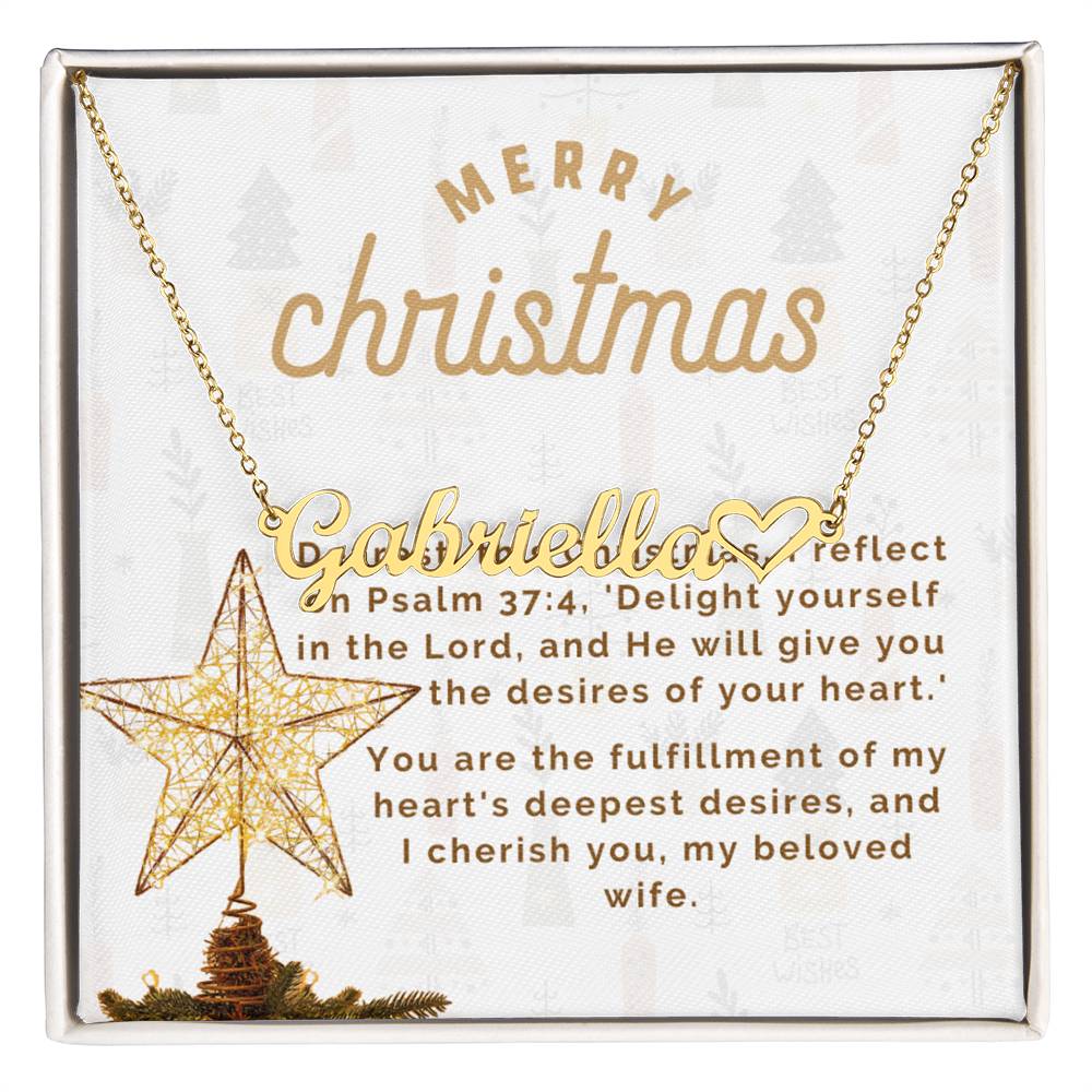 Personalised Name Necklace For Wife ~Matthew 2:10-11~ (Heart)