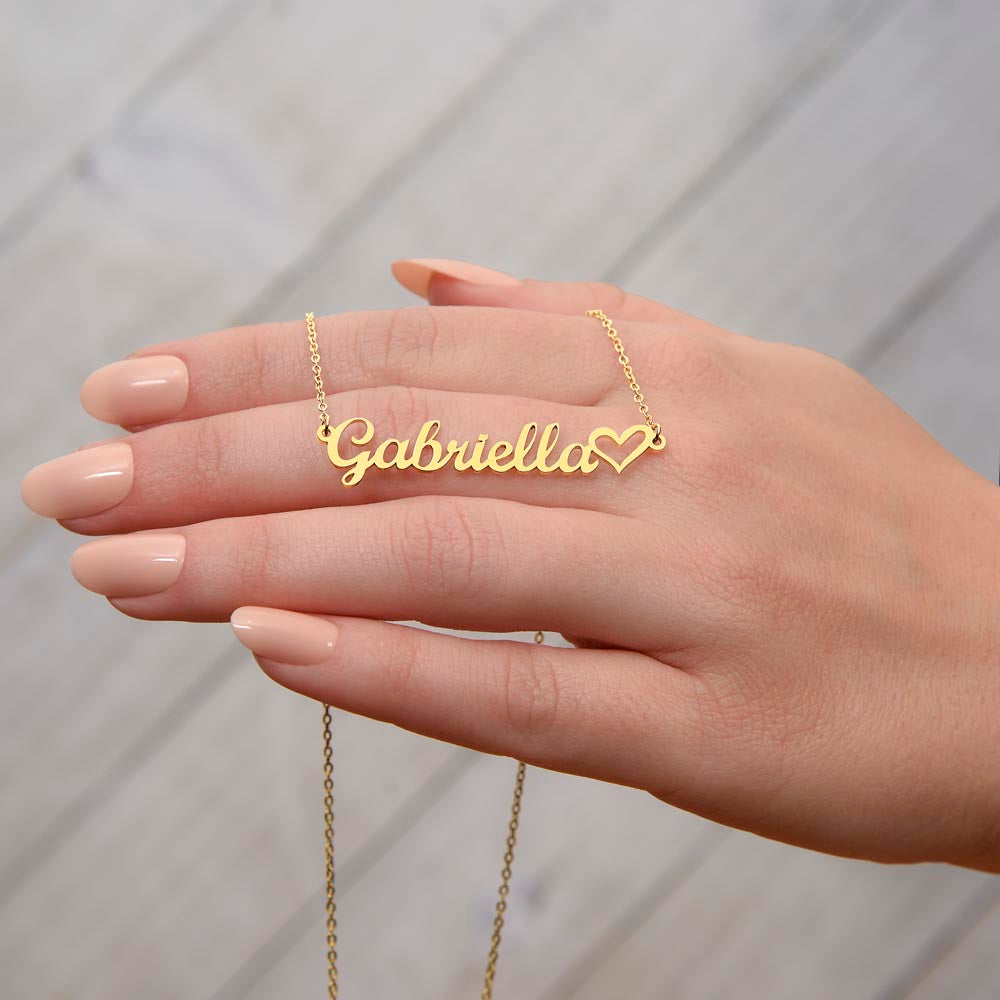 Personalised Name Necklace For Daughter ~Colossians 3:14~ (Heart)